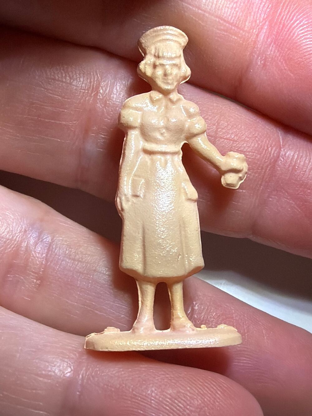 Vintage 1960s Nurse Pink Plastic Miniature Figure 100 Little Dolls Style Toy